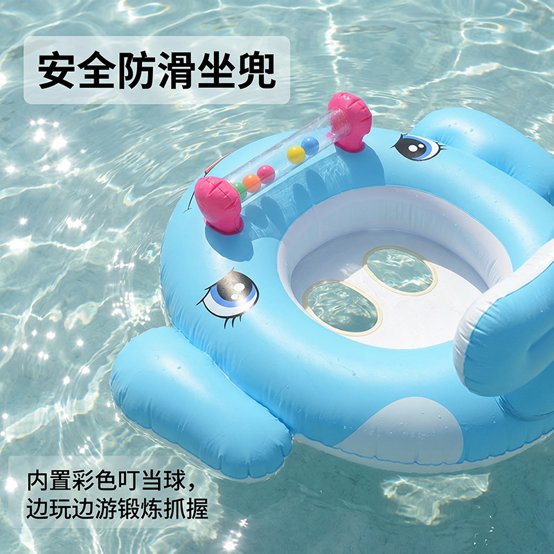 Verano nueva ballena de cola grande círculo de natación para niños piscina anti-rollback grueso asiento inflable