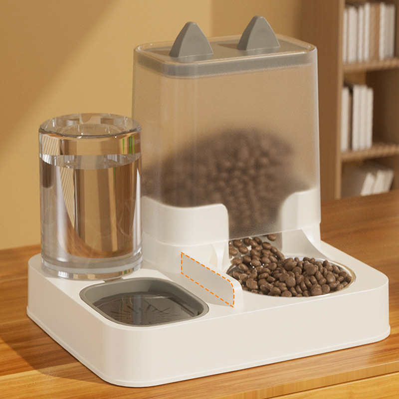 猫ボウル、犬ボウル、ステンレス製キャットフードボウル、キャットフード自動給餌器、飲料水一体型猫ボウル、ペットダブルボウル|undefined