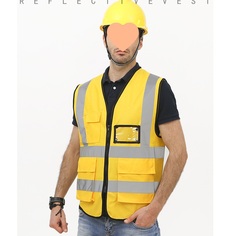 chaleco reflectante chaleco de construcción fluorescente sanitario trabajador construcción de seguridad nocturna ropa chaqueta de viaje nocturno fijo
