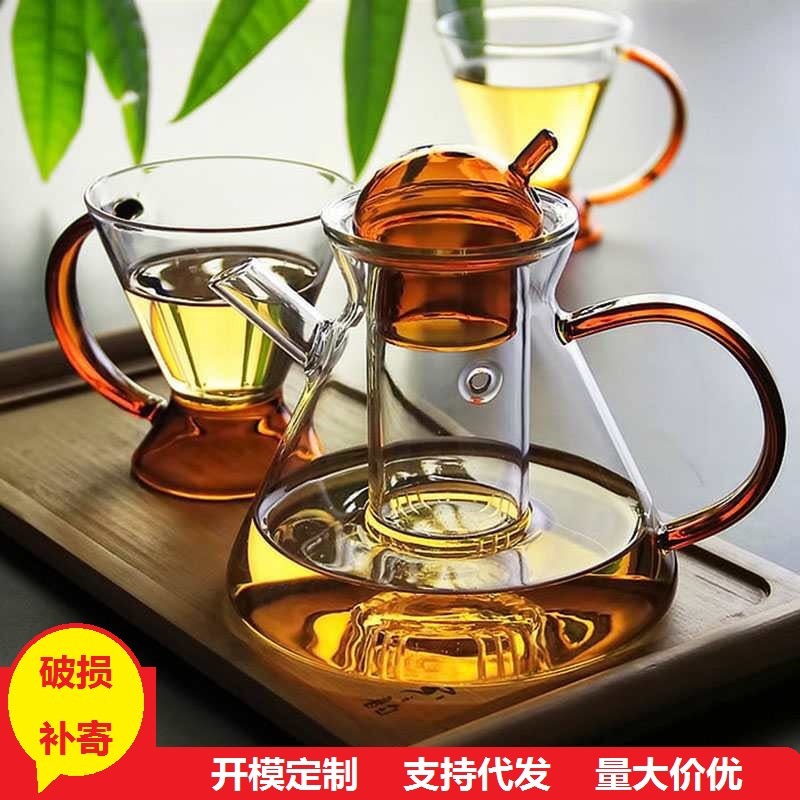 Danés nórdico tetera creativa ins borosilicato vidrio vintage tetera traje café ámbar