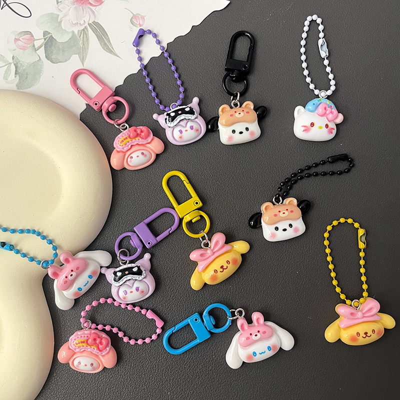 New Cute Cartoon Keychain Sweet Girl Bestie Couple Gift School Bag Pendant Accessories Pendant Key Chain
