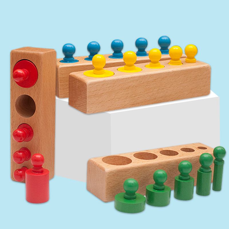 Ayudas didácticas Montessori color cognitivo socket cilindro niños educación temprana ayudas educativas Montessori juguetes de madera