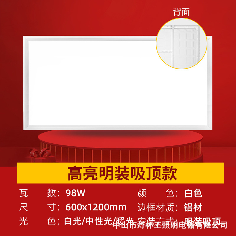 Procesamiento personalizado no estándar 600 * 600 lámpara de techo de panel de yeso 30x120 lámpara de panel de cables