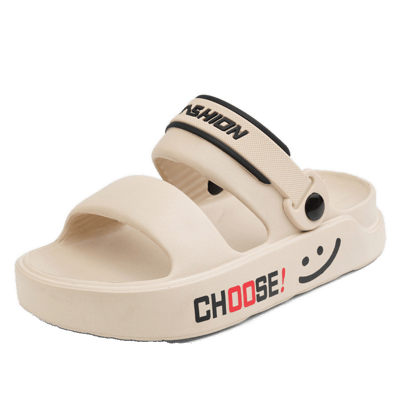 Smiley estampado casual al aire libre plataforma pareja chanclas transfronterizas nuevas sandalias y zapatillas de verano para hombres y mujeres