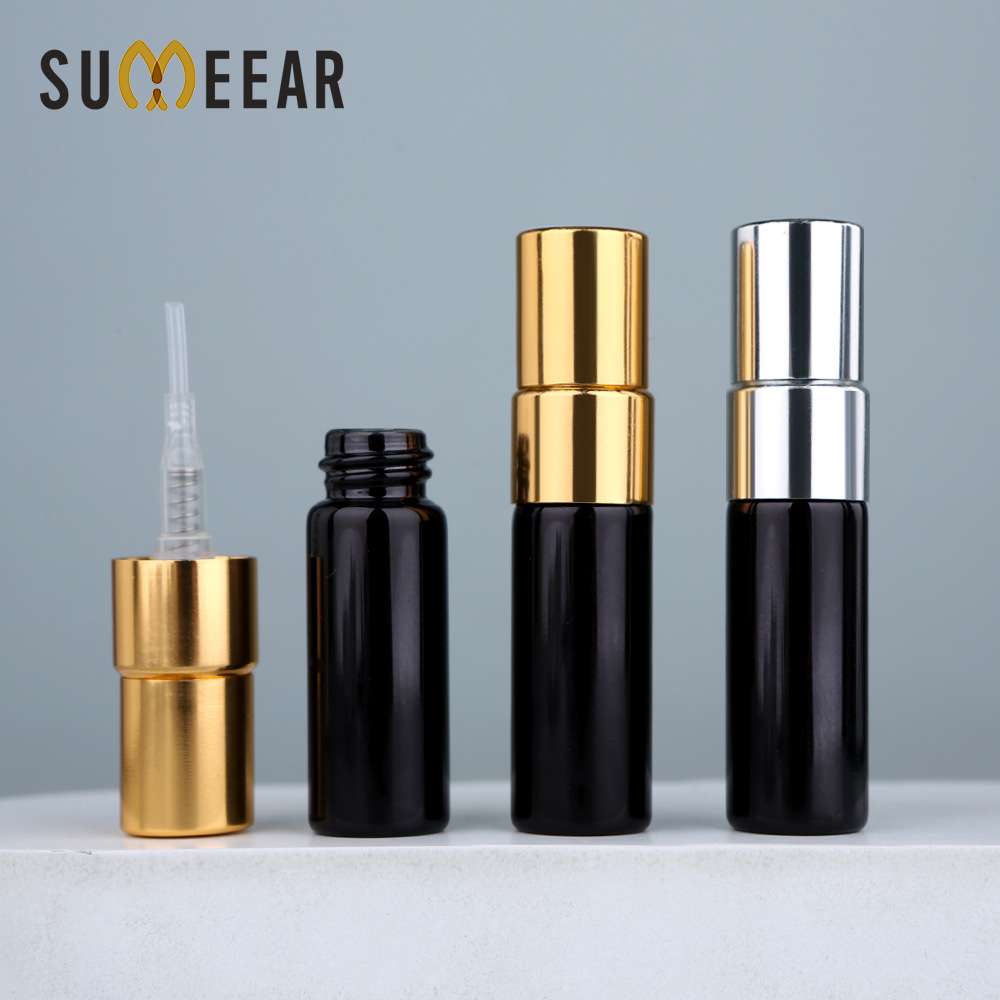 (Wholesale), black glass perfume, sprayer, container for traveling, (Physicals), 3 ml, sample