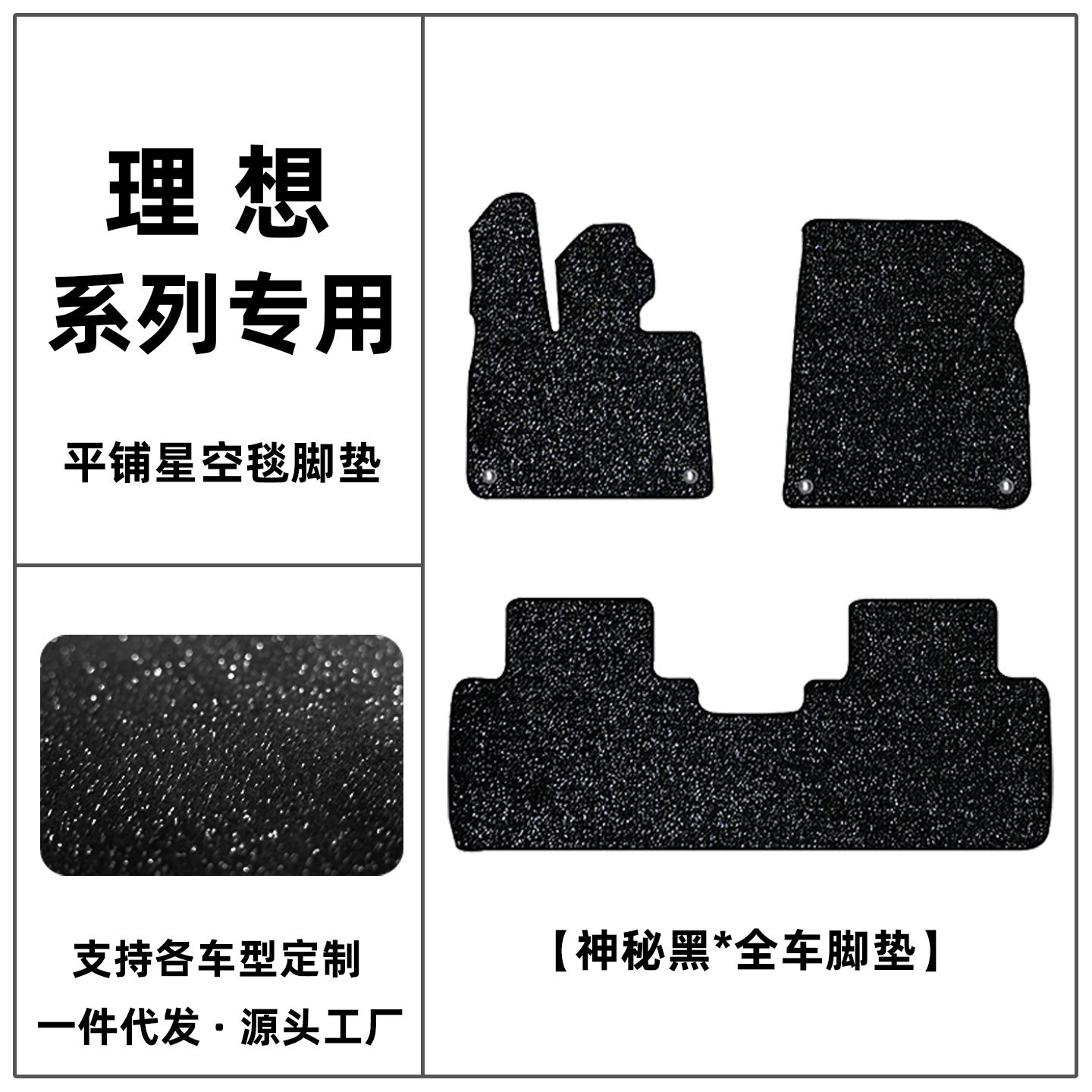 Suitable for Ideal L6, L7, L8, L9, i6, i8 car floor mats, mega starry sky carpet, Ideal One interior modification and protection