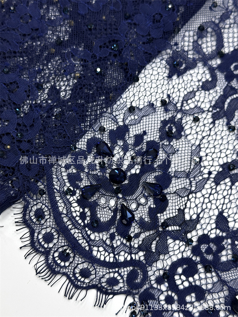 Moda clásica europea y americana vestido de boda vestido de moda cena tela de encaje de lujo alta fijación tela de perforación caliente image 14