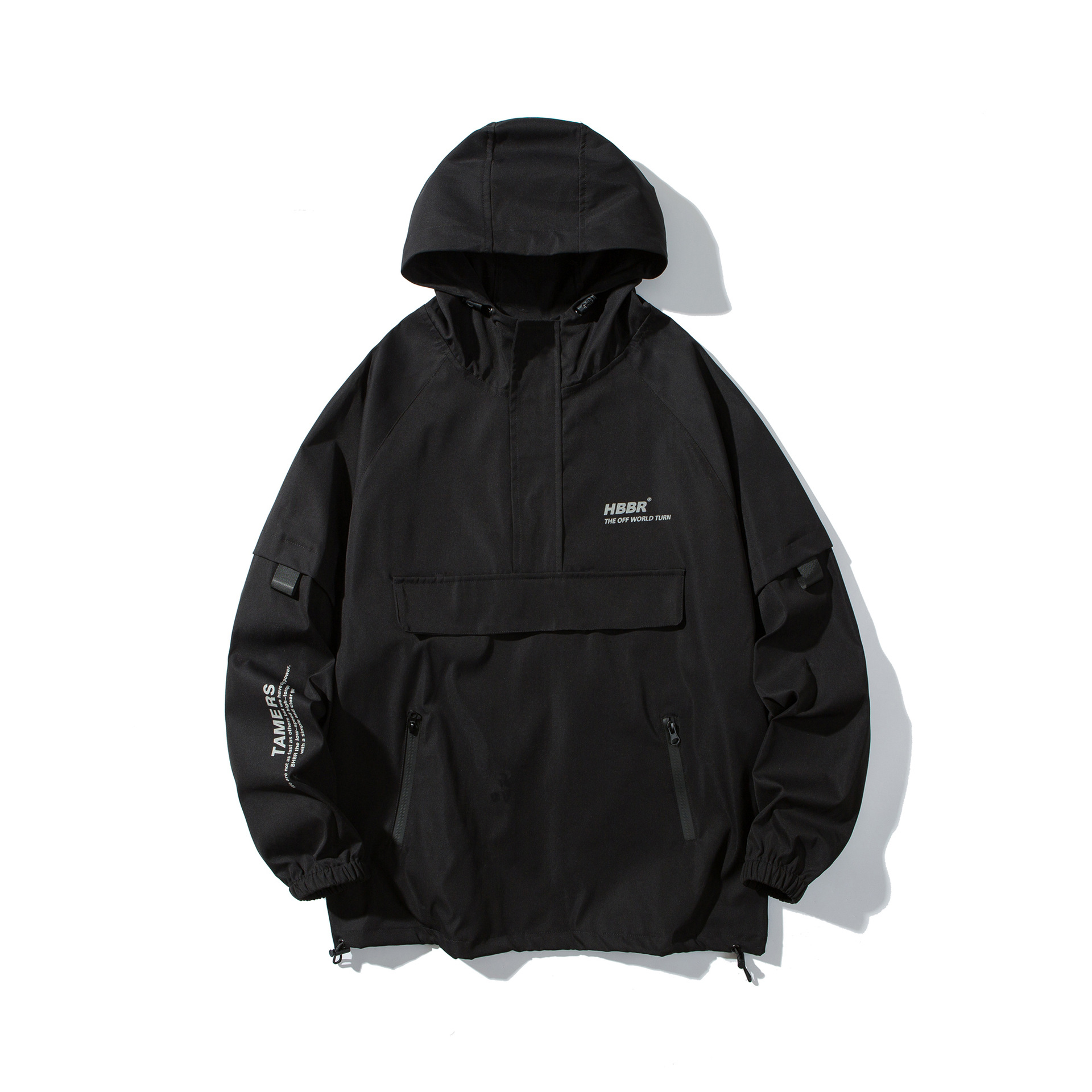 Original suéter media cremallera chaqueta delgada chaqueta con capucha de moda para hombres primavera y otoño chaqueta a juego para hombres de la calle fritos