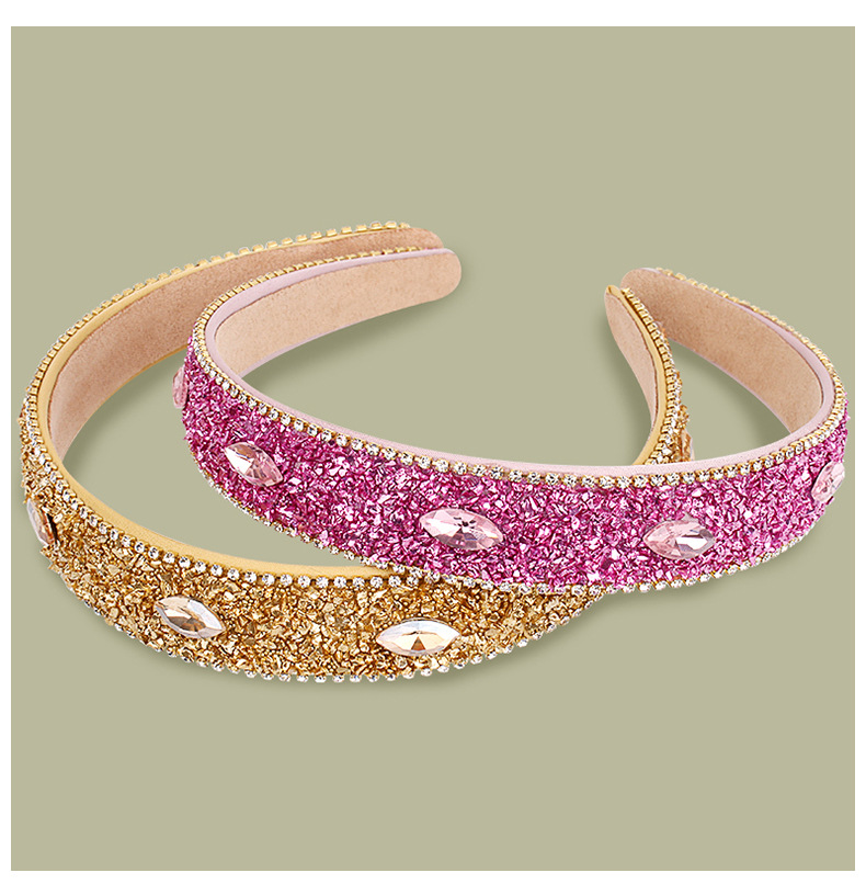 Retro Solid Color Rhinestone Hair Band display picture 1