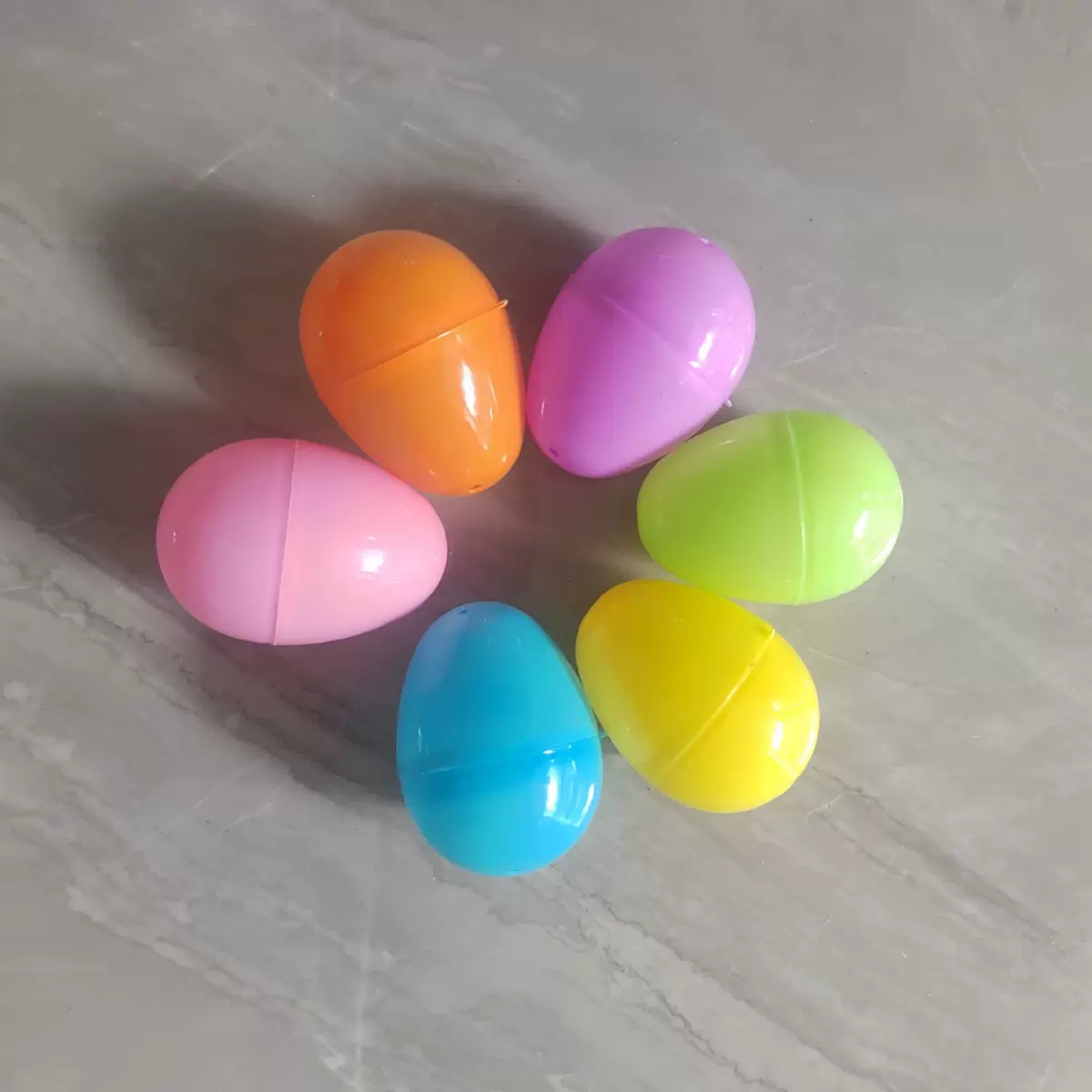 热销6X4.5cm复活节彩蛋塑料抽奖蛋壳开口电镀复活节鸡蛋批发金蛋