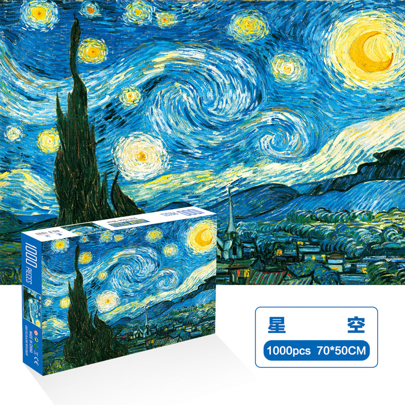 1000 unidades rompecabezas de papel dibujos animados paisaje alta dificultad cerebro quema juego juguetes educativos noche mercado puesto suministro