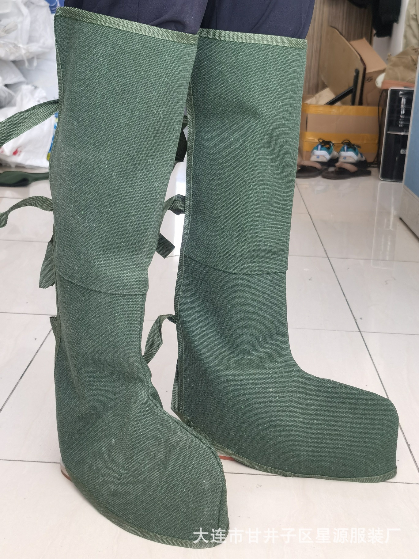 劳保护脚耐磨电焊防护脚盖防火线焊工专用加厚加大隔热帆布护腿