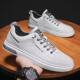 Men's Shoes Summer 2024 New Men's Casual Leather Shoes Men's All-match Sports Trendy Shoes Men's Thick-soled White Skate Shoes