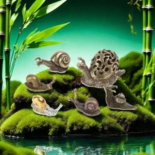 Alloy snail ornaments creative copper-plated micro-carved animal snail incense tea pet hand piece antique small ornaments wholesale