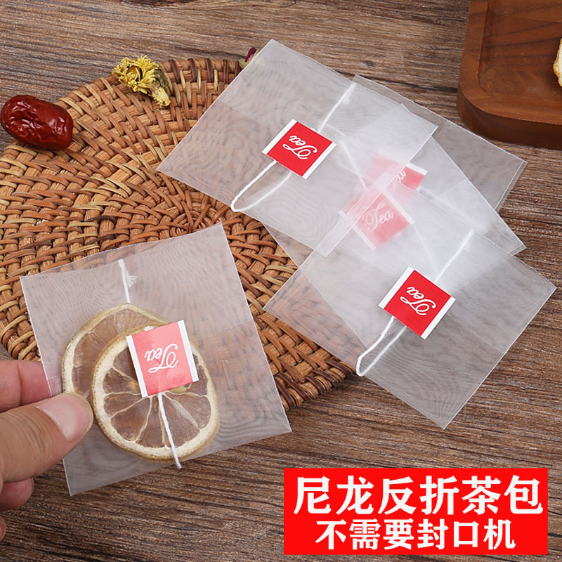Nylon Reflex Tea Bag Disposable Tea Filter Bag Scented Tea Filter Bag Empty Tea Bag with Label