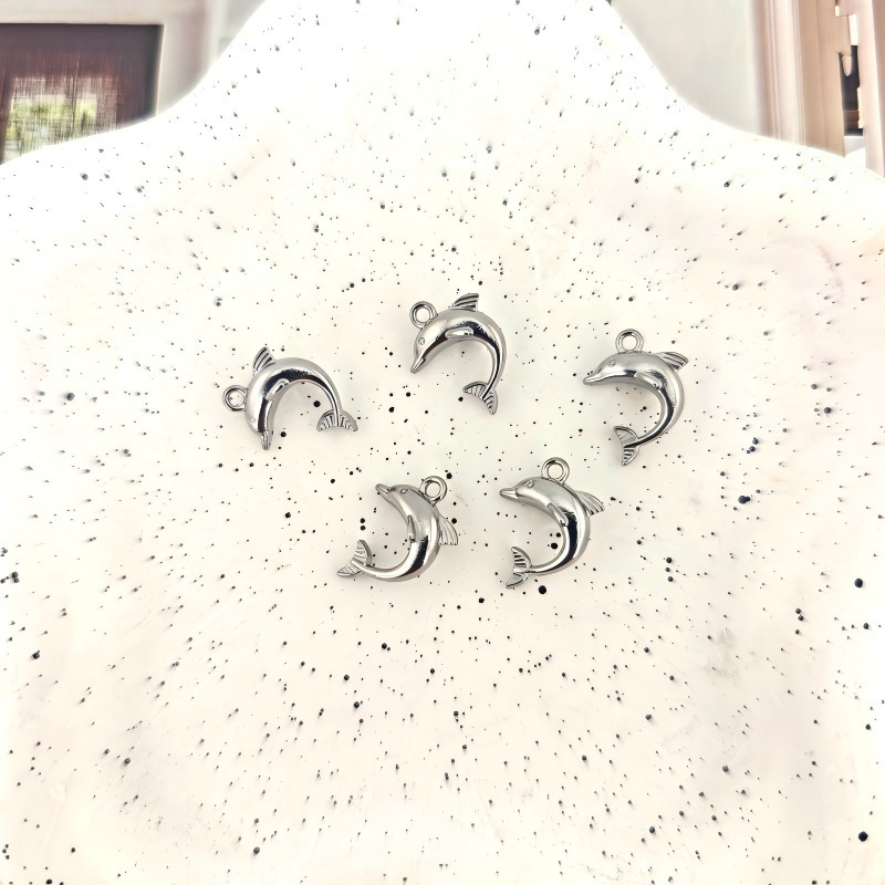 Stainless Steel Dolphin Pendant DIY Jewelry Accessories Marine Life Necklace Bracelet Pendant Jewelry Accessories Wholesale