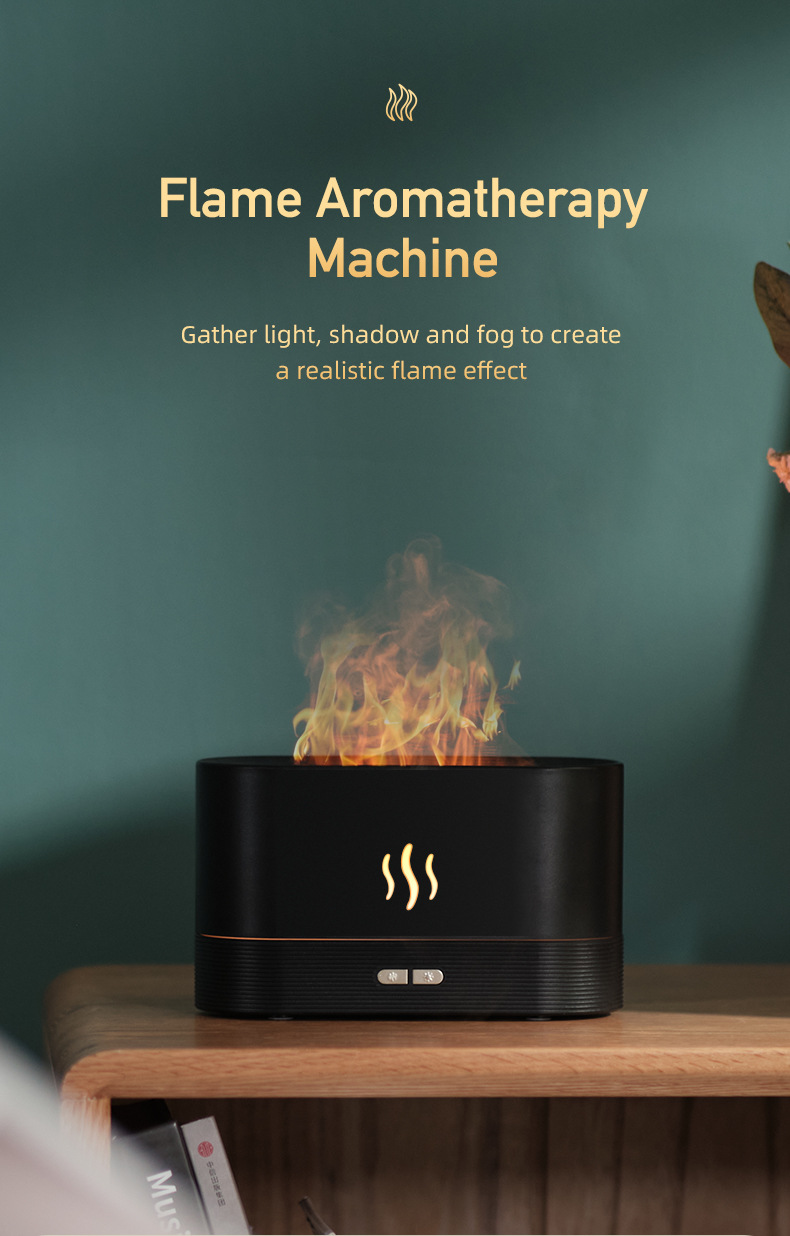 Creative Simulation Flame Aromatherapy Machine Home Office Desktop 3D Flame Humidifier Diffuser Desktop Cross-border Spot