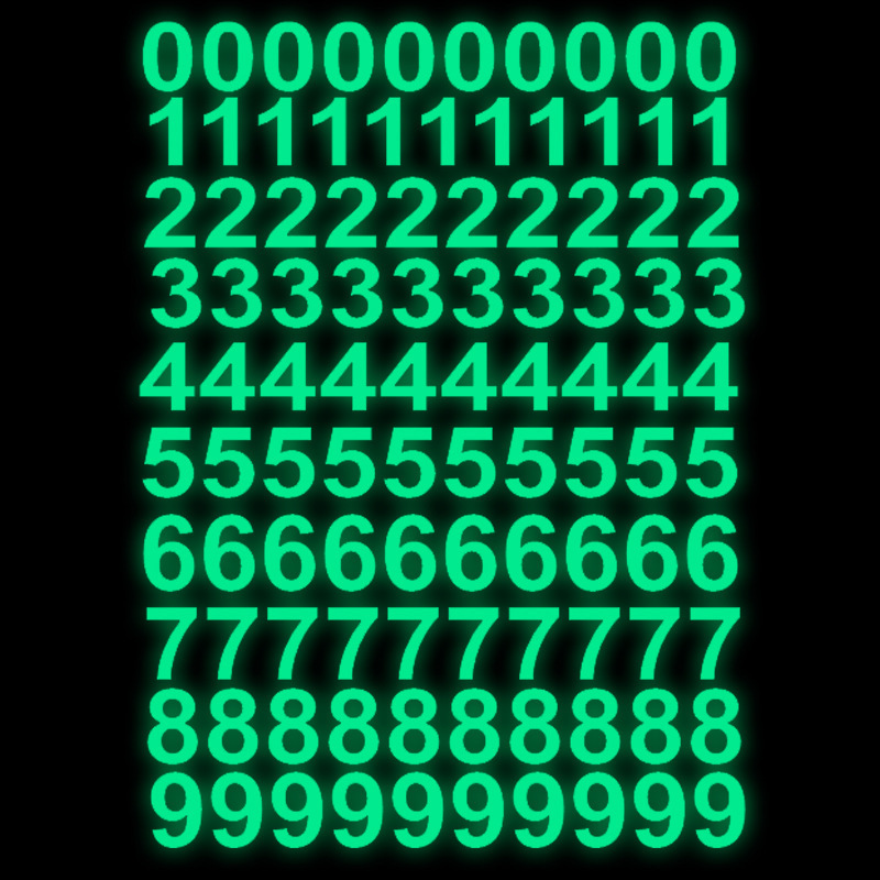 Cross-border Amazon Fluorescent Digital Luminous Sticker Luminous Decorative Bedroom Children's Room 100 Digital Wall Stickers