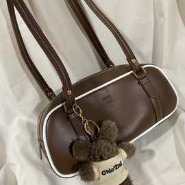 杏仁奶霜枕头包包女士秋冬复古撞色腋下包通勤单肩包2025新款单肩