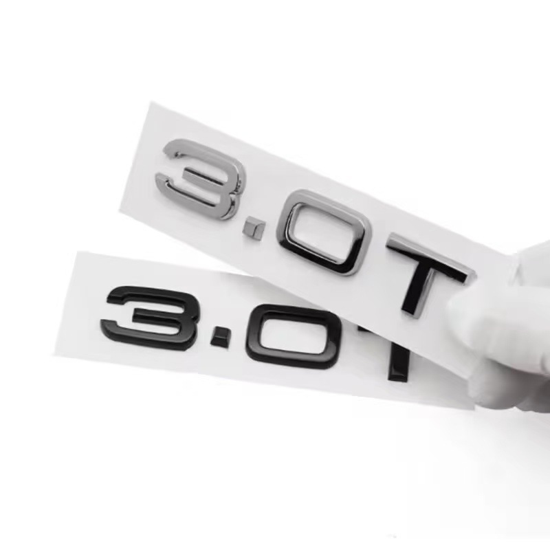 Suitable for Audi A3A4A5A6A7Q3Q5Q7 Car Logo Car Sticker Displacement Mark 2.0t 1.8t 3.0t Car Logo
