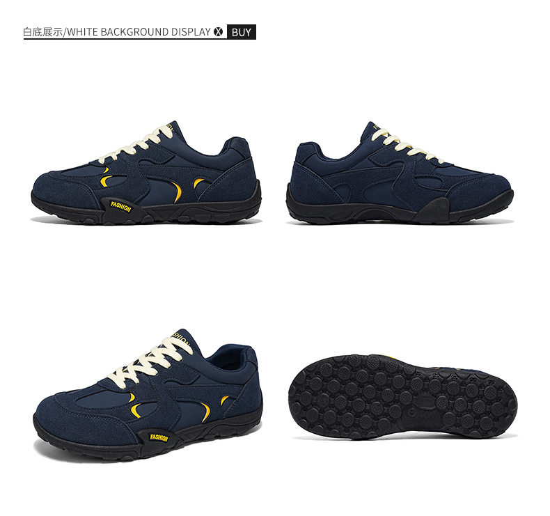 Giày sneaker nam cổ thấp nhẹ nhàng, mũi tròn, dây buộc phía trước, phong cách tối giản — KR 226m Trắng, KR226 xanh vàng chi tiết 21