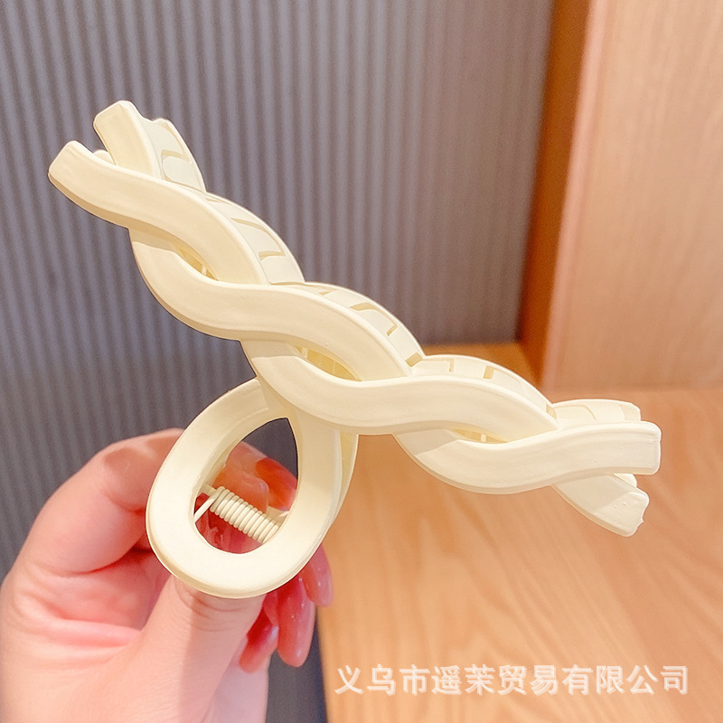 咖色磨砂抓夹女2025年新款发夹后脑勺大号发量多鲨鱼夹子发卡头饰|undefined
