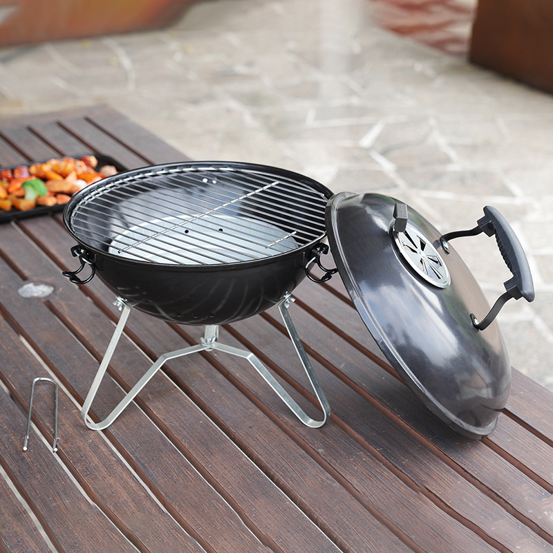 EN 14 pulgadas portátil al aire libre Apple horno de barbacoa portátil horno de carbón de madera bola horno de barbacoa pequeña