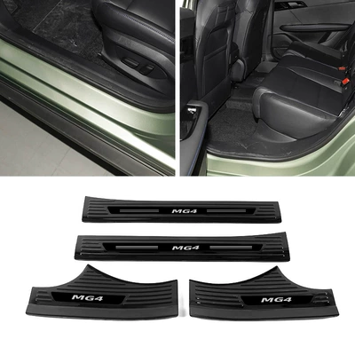 Pedal Trunk Rear, Dekorativ pedal başlıqları - 4-pieces-of-inner-sill-strips-stainless-steel-black-titanium-brushed-fisejp-suitable-for-2023-2025-mg4-ev