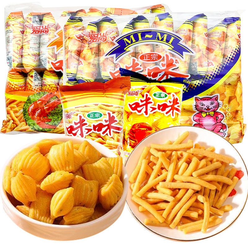Aishang Mimi shrimp strips crab flavor grain small bag French fries casual puffed food post-s childhood nostalgic snacks