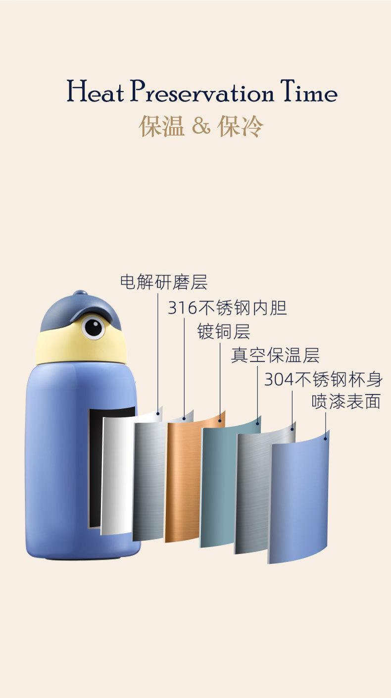 新款儿童卡通保温杯可爱316不锈钢保温壶防漏带杯套吸管水杯详情2