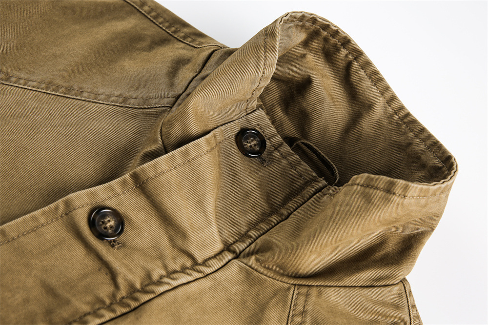 Men's Stand Collar Patchwork Workwear Jacket Loose Fit Trendy Top_voghion.com