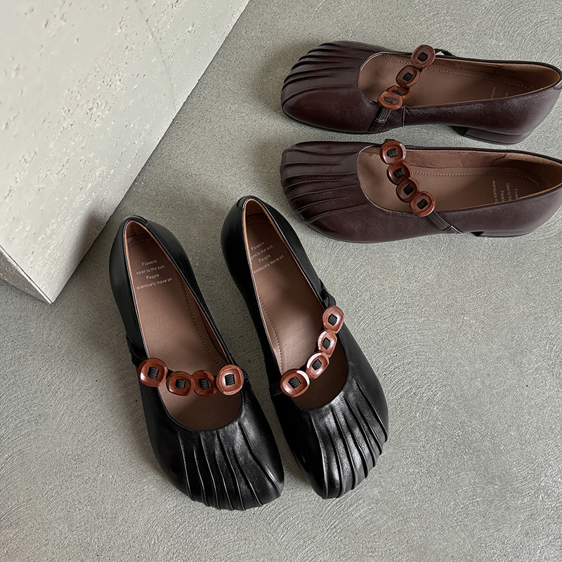Autumn retro fashionable Mary Jane shoes flat low-cut