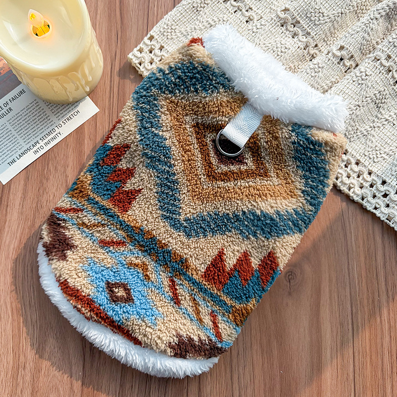 Otoño y invierno Isla de Fair gatos grandes perros ropa de mascotas accesorios dibujos de ropa de ropa nacional que oso fondo de pelo