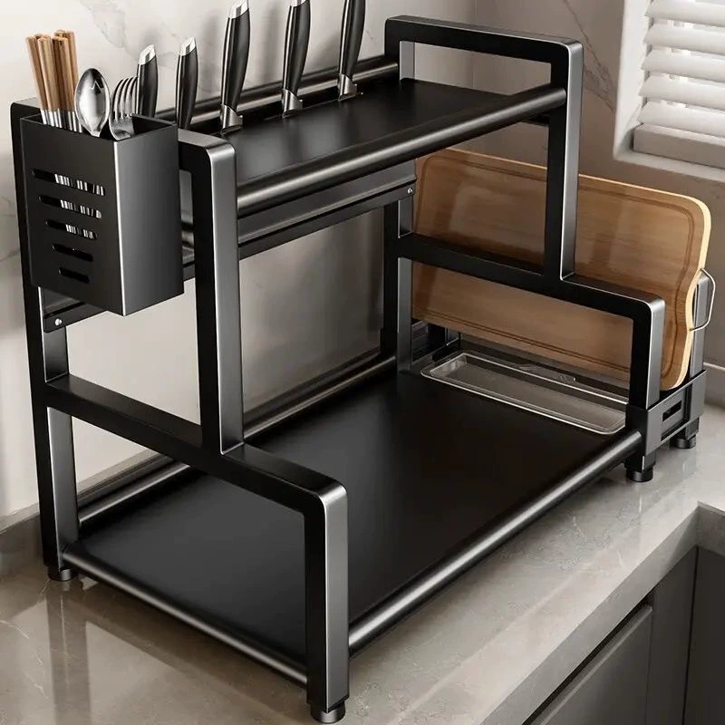 Напольная многофункциональная подставка для специй, кухонная полка для дома, утолщенная многоярусная подставка для хранения ножей и палочек для еды от фабрики-производителя