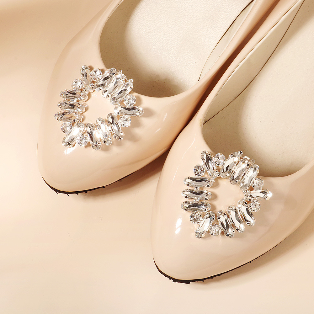 High Heels Shoes Accessories Toe Decoration Alloy Shoes Flower Wedding Shoes Shoe Decoration Rhinestone Metal Accessories Creative Bridal Shoe Buckle
