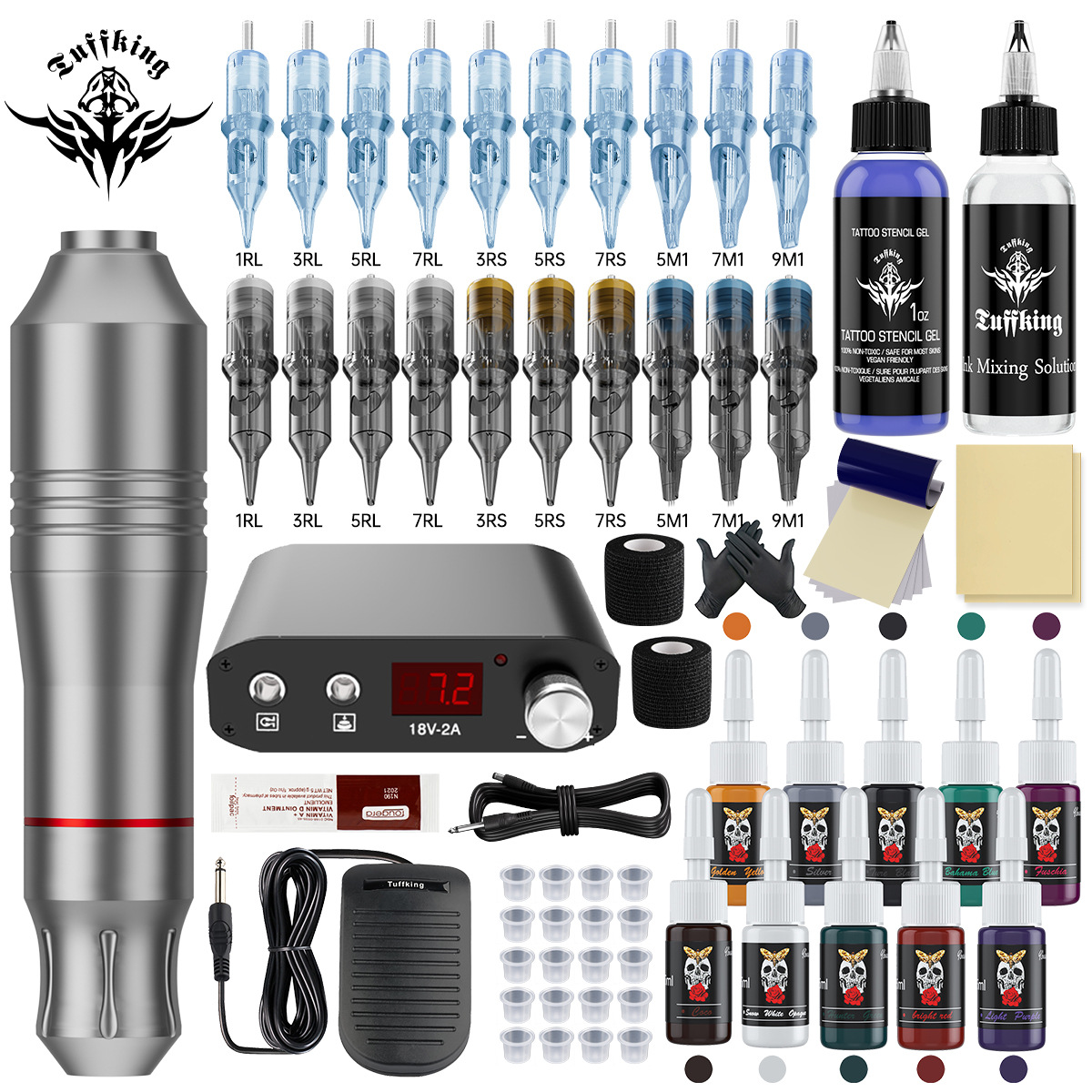 Traje de tatuaje transfronterizo equipo principiante conjunto completo línea de corte niebla tatuaje herramienta máquina de tatuaje traje ventas directas de fábrica