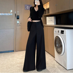 高级感阔腿西装裤女秋季2025新款高腰显瘦梨型身材垂感拖地裤