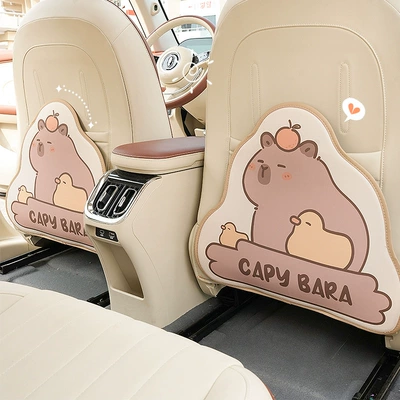 Pad Cute Capybara: Qìchē Chair back anti-kick pad