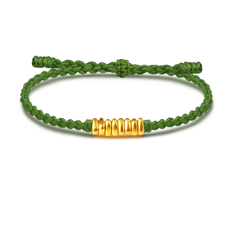 8개의 깨진 순금 조각 + 수제 녹색 밧줄 + 선물 상자 + 인증서