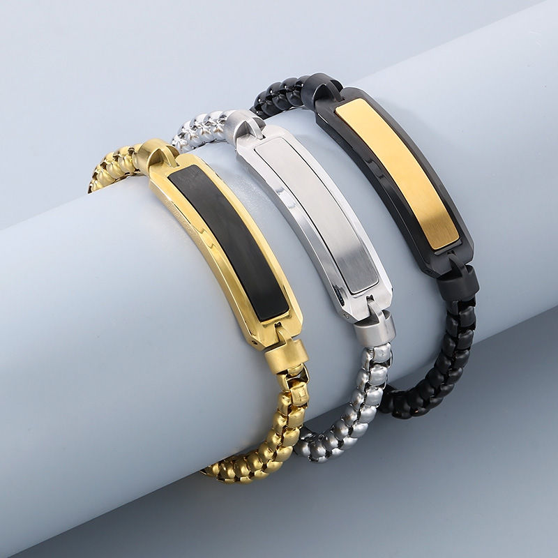 304 Stainless Steel Pendant Material Retro Classic Style Geometric 304 Stainless Steel Plating Men's Bracelets Men's Chain Bracelets