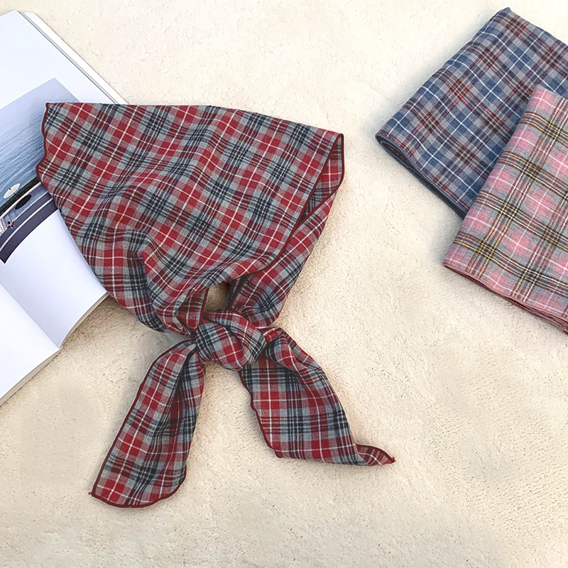 Pañuelo de seda de alta calidad, pañuelo a cuadros de arte japonés, banda para el cabello, bufanda de todo fósforo, bufanda decorativa, bufanda triangular, cortina de pedos de cintura