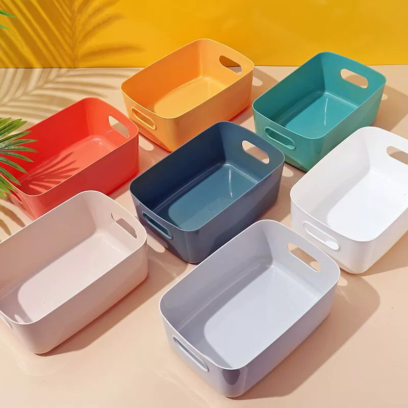 Handheld plastic storage basket, polypropylene desktop organizer, 3 sizes (20.7/23.8/30.5 cm)