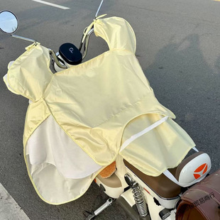 Windproof and Waterproof Battery Seat Cushion, Sun Protection, Electric Vehicle Windshield, Thin Cover, Sunshade, Small and Light, Summer
