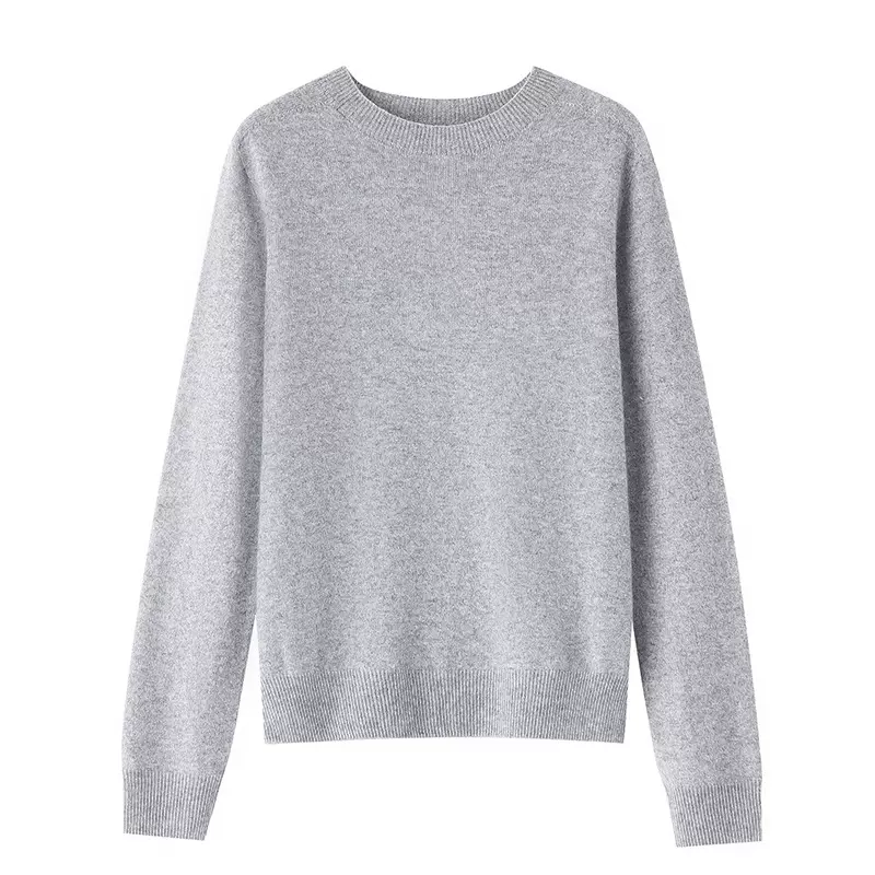 25秋季新款圆领针织羊绒羊毛衫女韩版内搭毛衣套头长袖打底羊毛衫