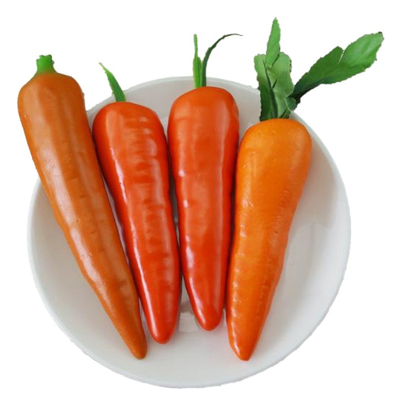 Fábrica al por mayor simulación modelo de zanahoria restaurante centro comercial ventana fotografía zanahoria decoración apoyos