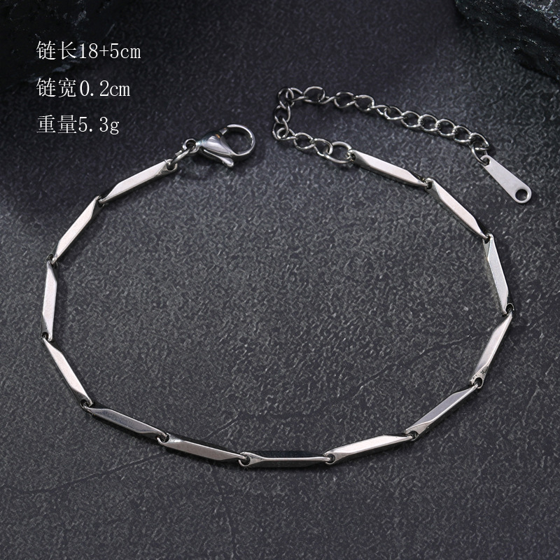 Europa y los Estados Unidos transfronterizos de acero inoxidable pulsera de acero titanio minimalista hombre pulsera de joyas personales Hip Hop fábrica al por mayor
