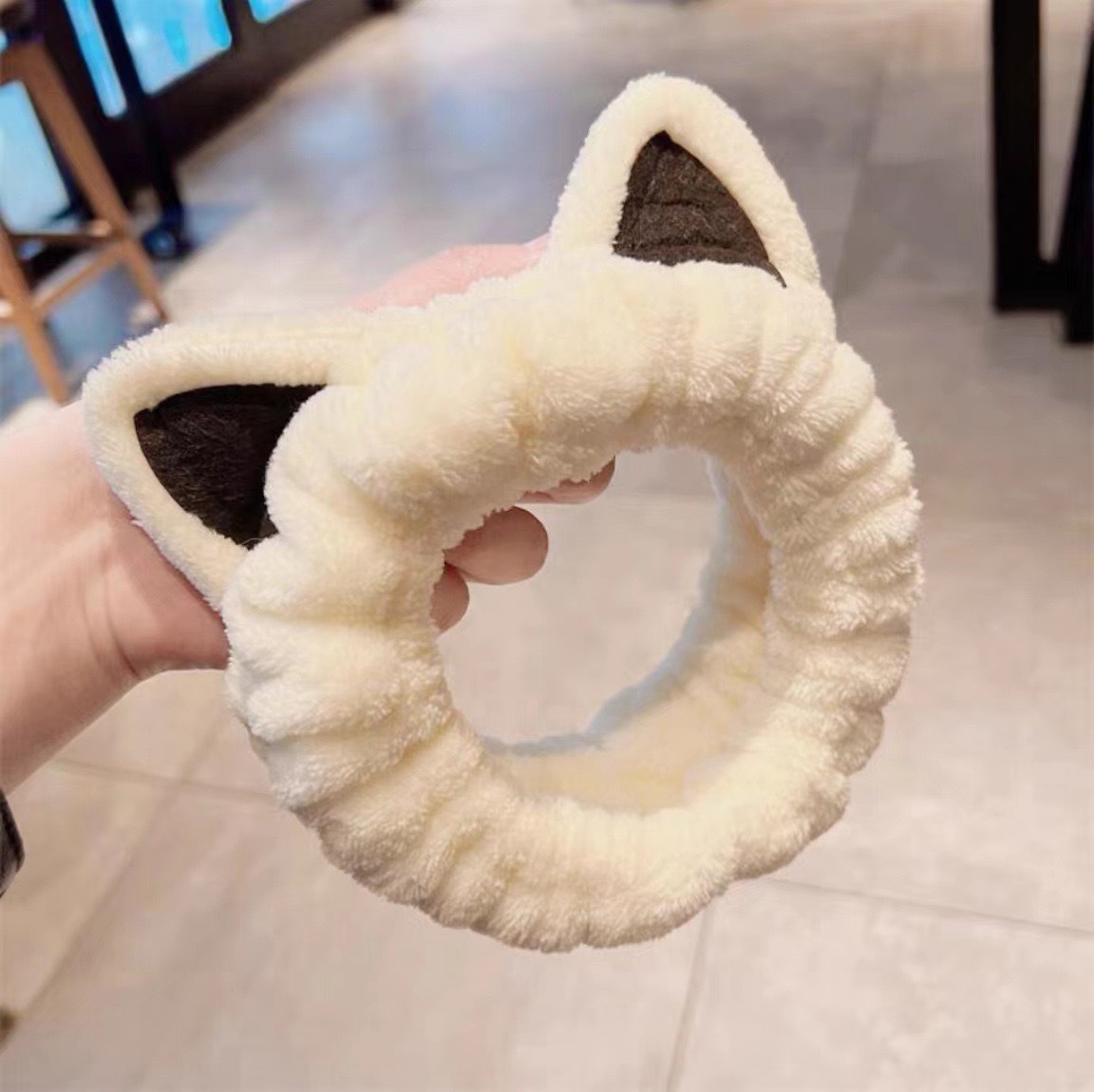 Caricatura verde rana correa de cabello mujer nuevo lindo gran ojo correa de cabello lavar la cara correa de cabello máscara de Navidad tocado