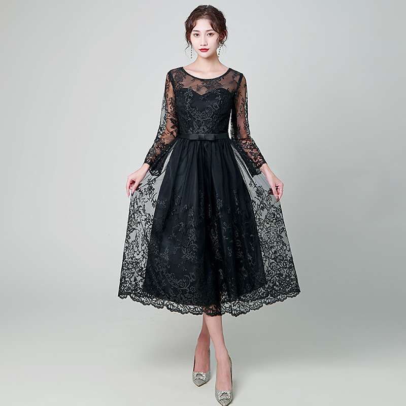 Elegant black long-sleeve