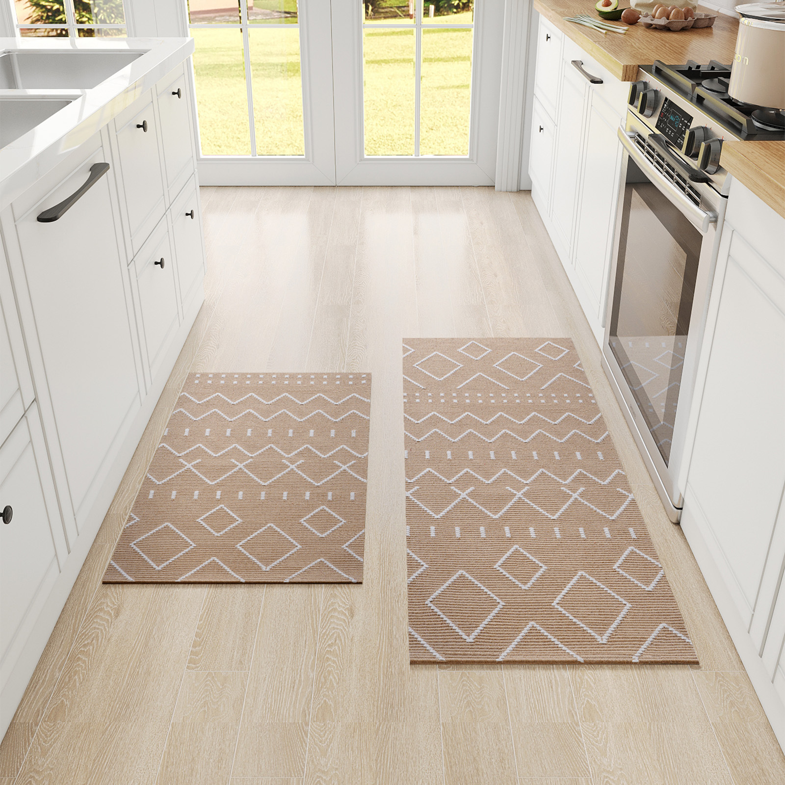 Alfombrilla de cocina de Amazon Alfombrilla de pie antideslizante a prueba de aceite Alfombra de tira larga especial Alfombra resistente a la suciedad Tejido de lino de imitación antiincrustante