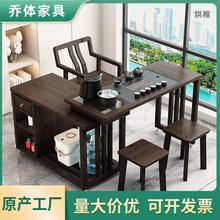 q褅3旋转茶桌阳台家用移动茶台喝茶桌椅组合一体小型茶几具烧水壶